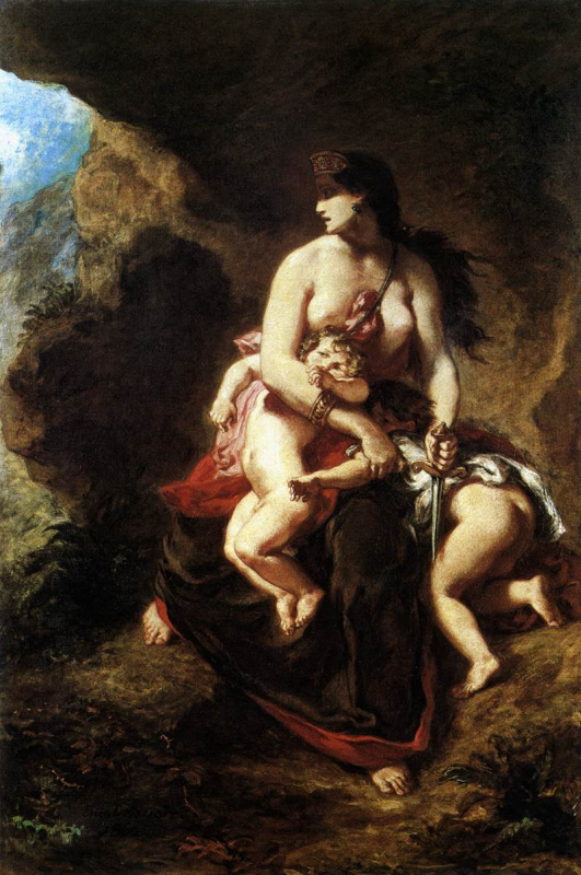 Eugene Delacroix. Medea about to Kill her Children