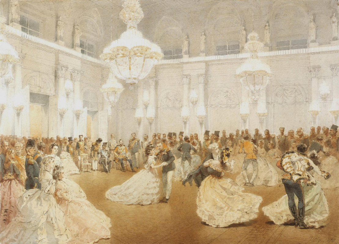 Михаил Александрович Зичи. Бал в Концертном зале Зимнего дворца во время официального визита шаха Насир-ад-Дина в мае 1873 года.