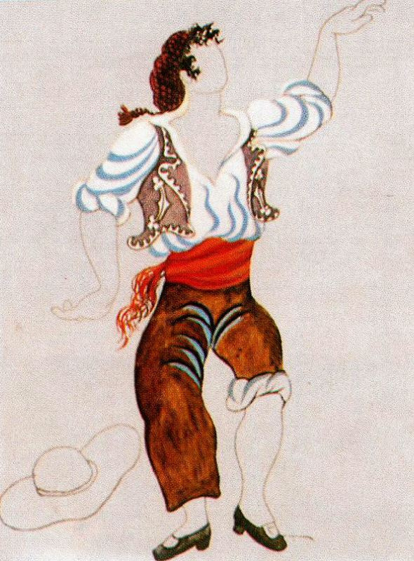 Pablo Picasso. Costume design for ballet "Tricorne"