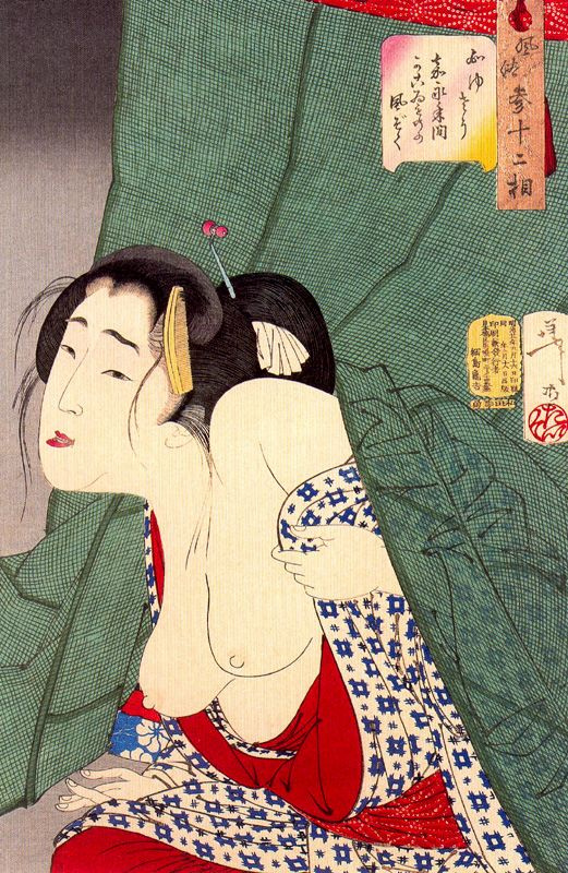 Цукиока Ёситоси. Наложница периода Каеи. Серия "32 женских лика повседневности"