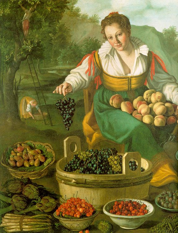 Винченцо Кампи. Виноград и персики