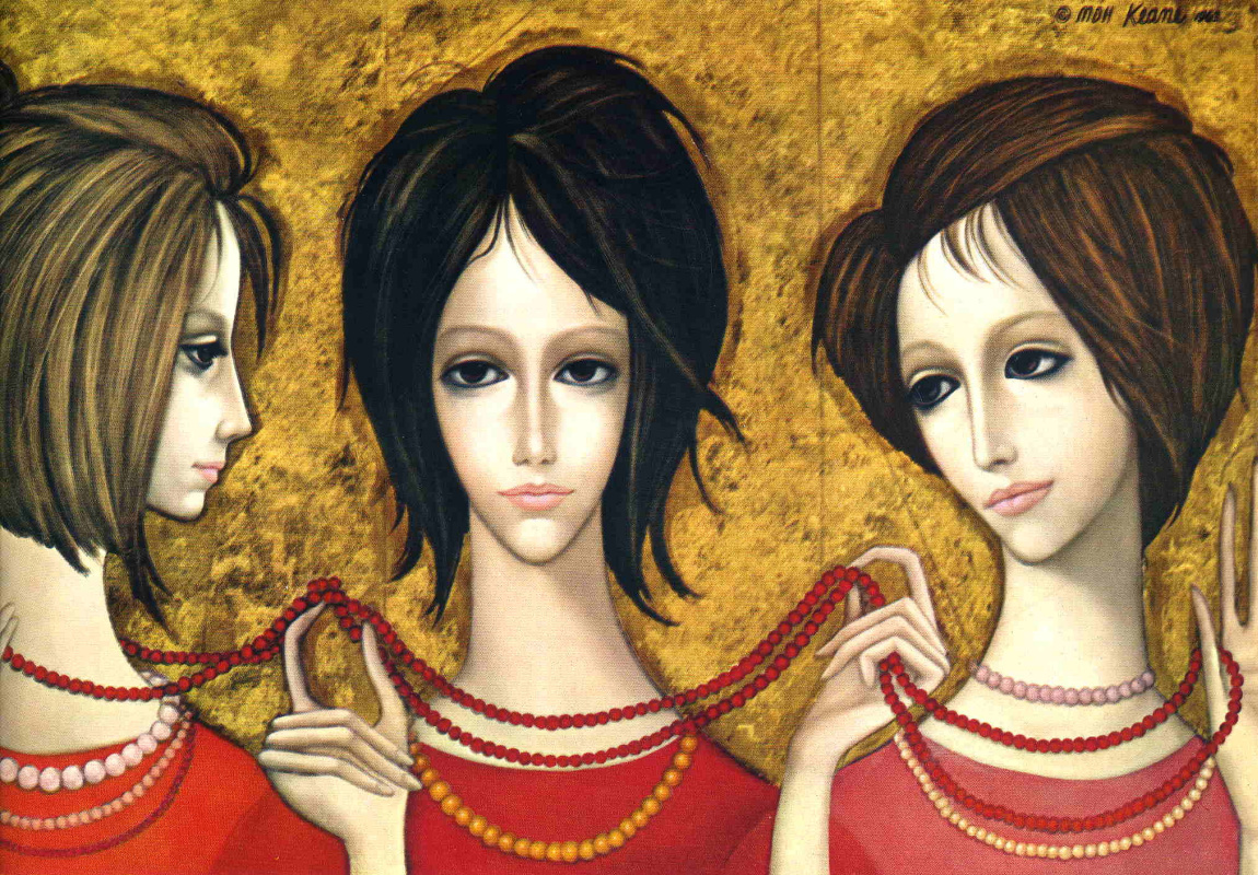 Маргарет Кин. Три девушки в красном
