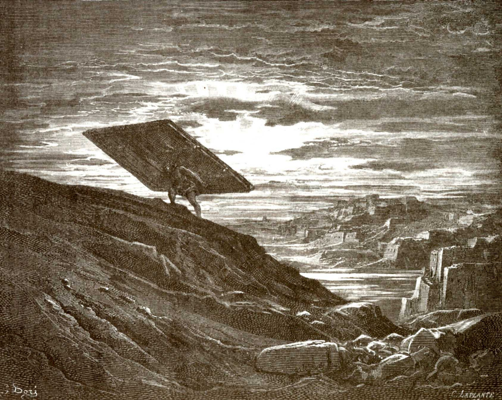 Поль Гюстав Доре. Иллюстрация к Библии: Самсон уносит ворота Газы
