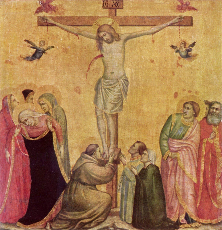 Джотто ди Бондоне. Христос на кресте между Марией и Иоанном