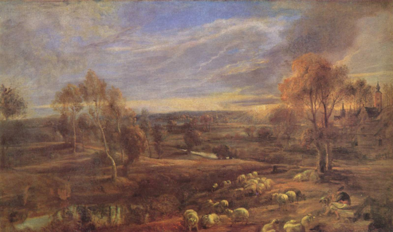 Питер Пауль Рубенс. Вечерний пейзаж с пастухом и стадом