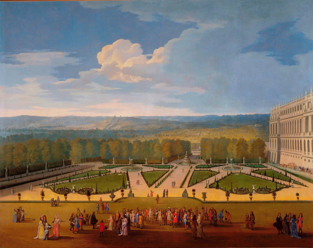Этьен Аллегрен. Променад Людовика XIV в садах Версаля c видом на Северный партер