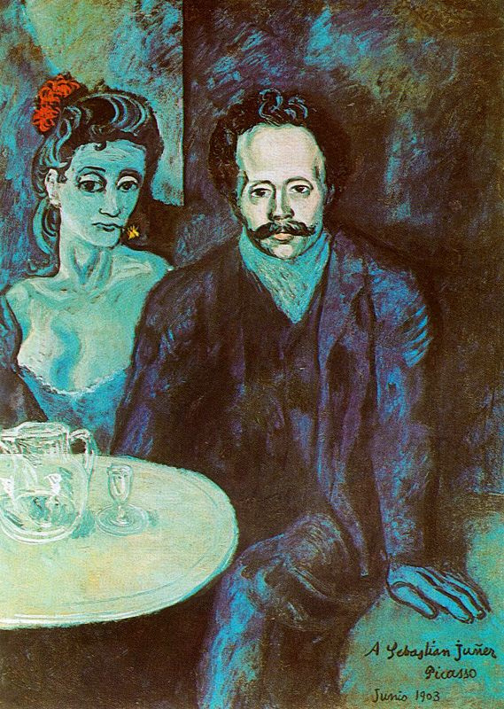 Пабло Пикассо. Портрет Себастьяна Видала с женщиной