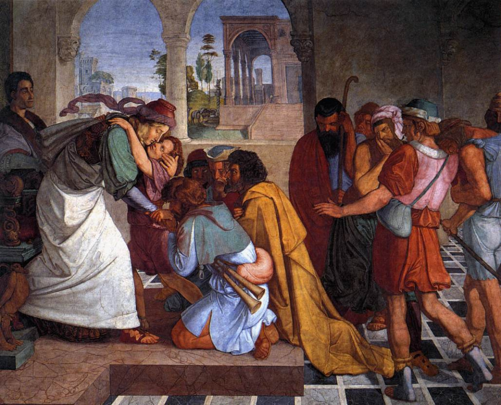 Петер фон Корнелиус. Фрески Каза Бартольди в Риме. Иосиф открывается своим братьям