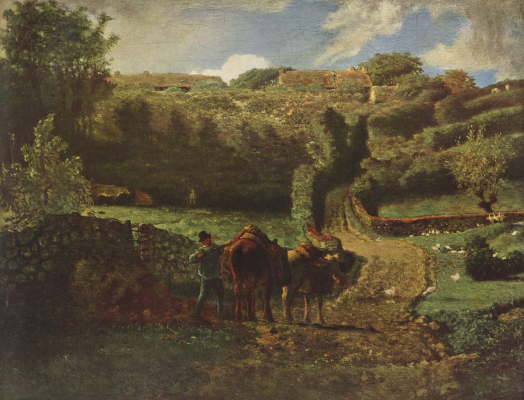 Жан-Франсуа Милле. Пейзаж с фермой в окрестностях Гревилля