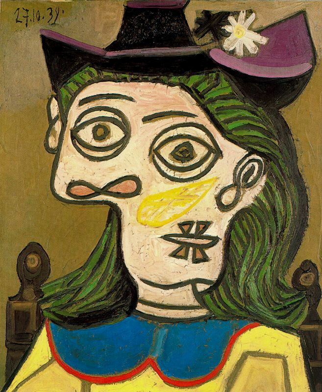 Пабло Пикассо. Женщина в сиреневой шляпе (Дора Маар)