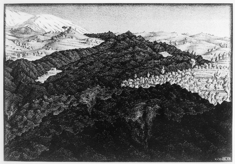 Мауриц Корнелис Эшер. Лавовый поток 1928 года из Этны, Сицилия
