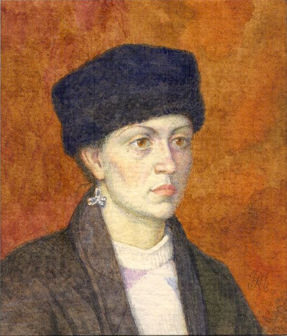 Александр Леонидович Мухин-Чебоксарский. Женщина в кубанке (миниатюра)