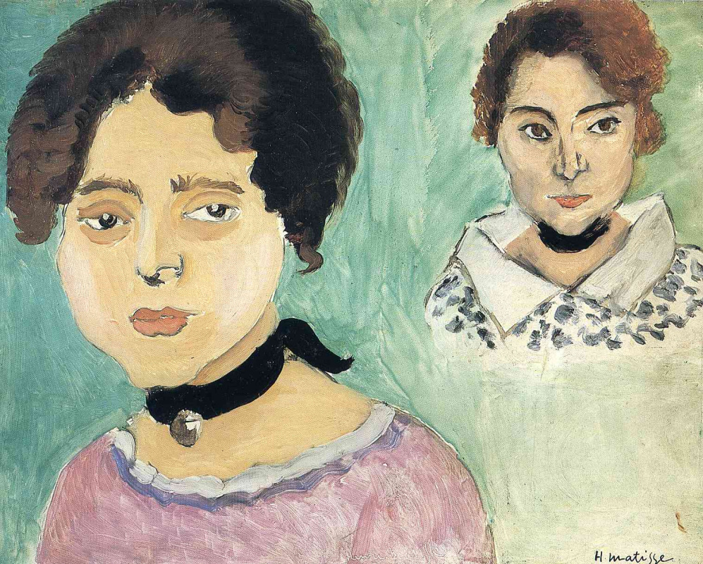 Анри Матисс. Двойной портрет Маргариты на зеленом фоне