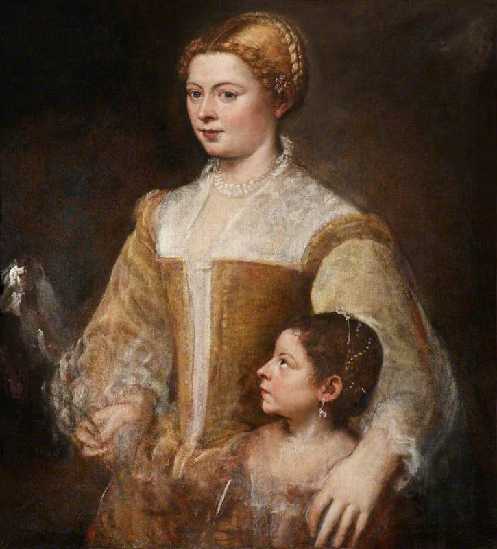 Тициан Вечеллио. Портрет благородной женщины с дочерью