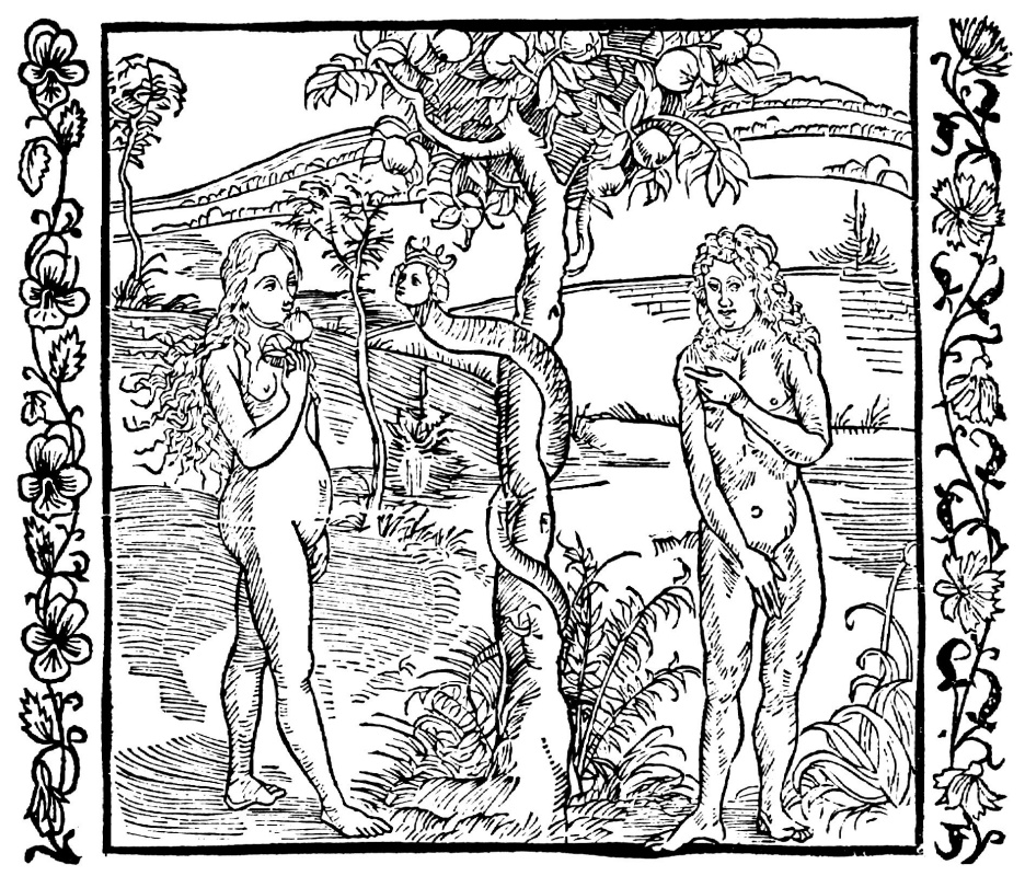 Альбрехт Дюрер. Иллюстрация к книге "Рыцарь де ля Тур". Ева вкушает яблоко