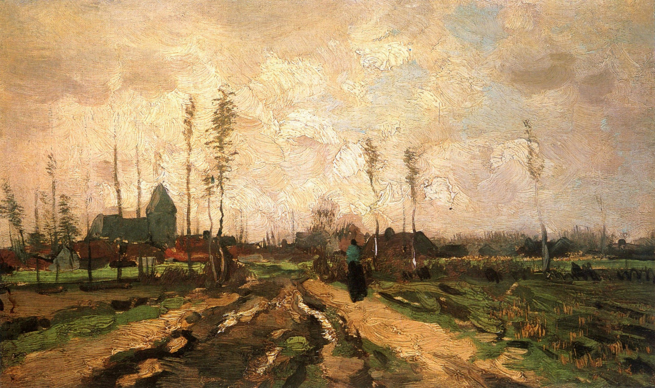 Винсент Ван Гог. Пейзаж с церковью и домами