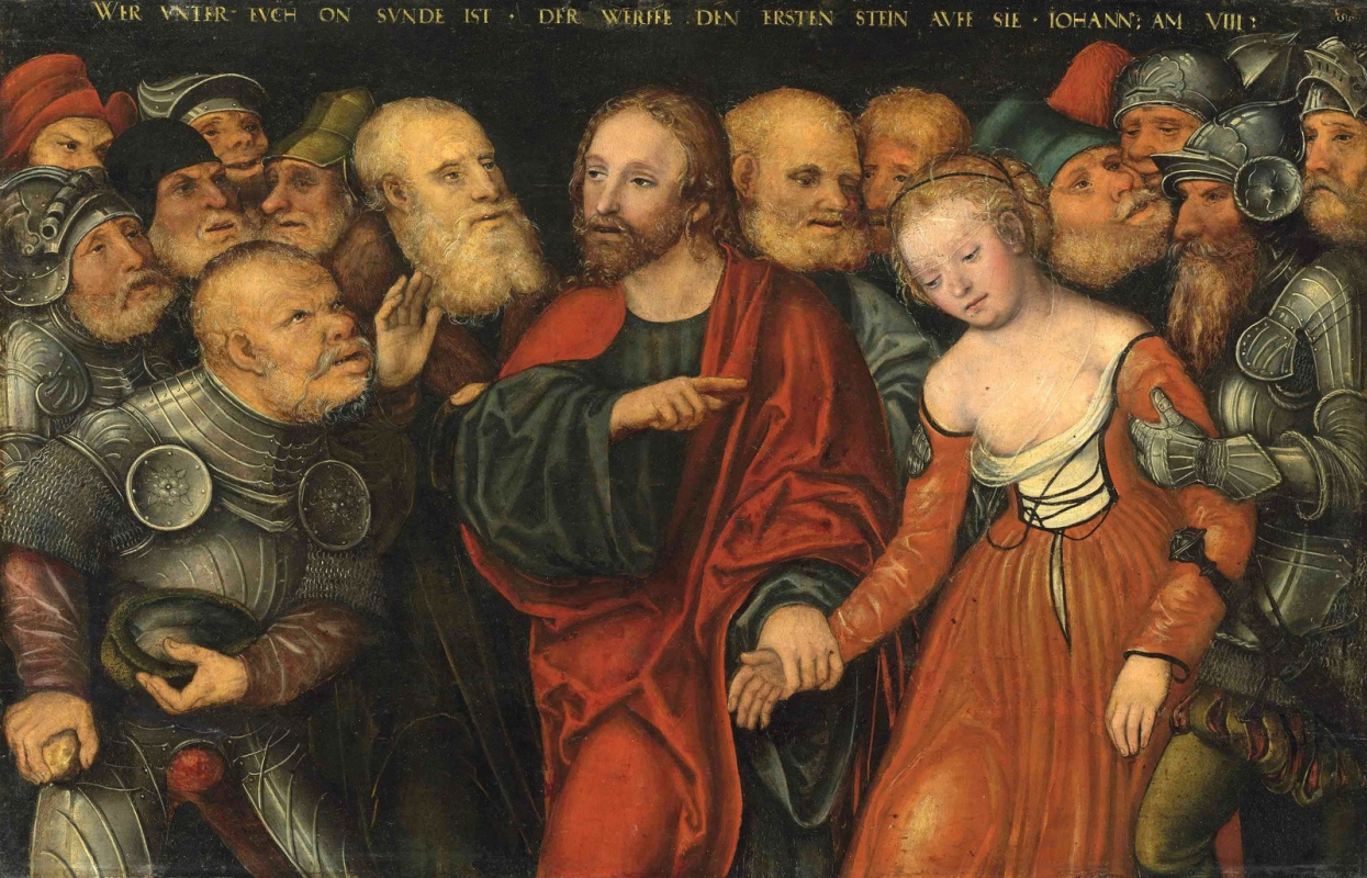 Лукас Кранах Младший. Христос и грешница. 1540-1550