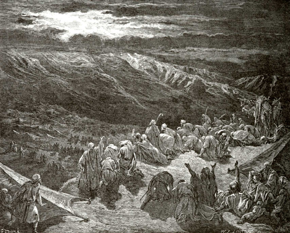 Поль Гюстав Доре. Иллюстрация к Библии: у горы Синай