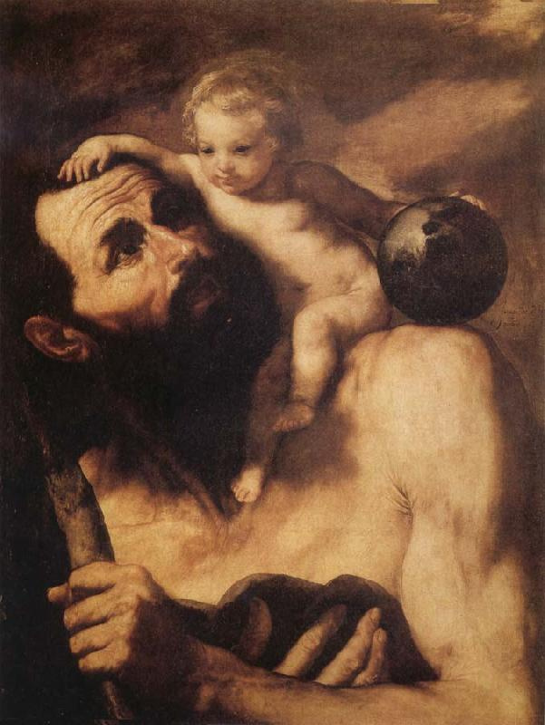 Хосе де Рибера. Св. Христофор с младенцем Иисусом