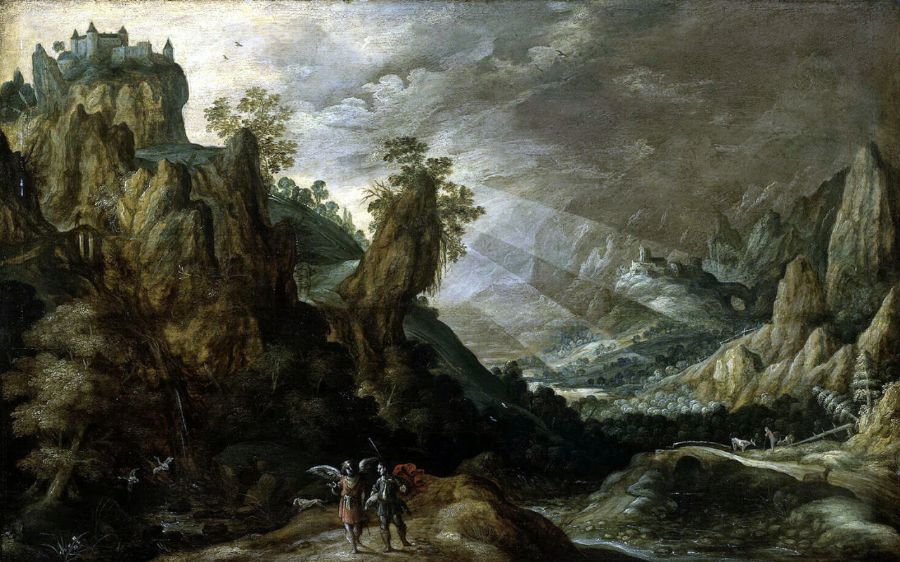Керстиан де Кейнинк. Пейзаж с Товием и ангелом