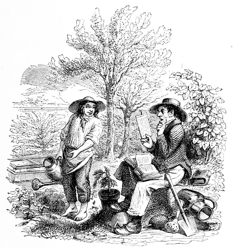 Жан Иньяс Изидор (Жерар) Гранвиль. Два садовника. Иллюстрации к басням Флориана