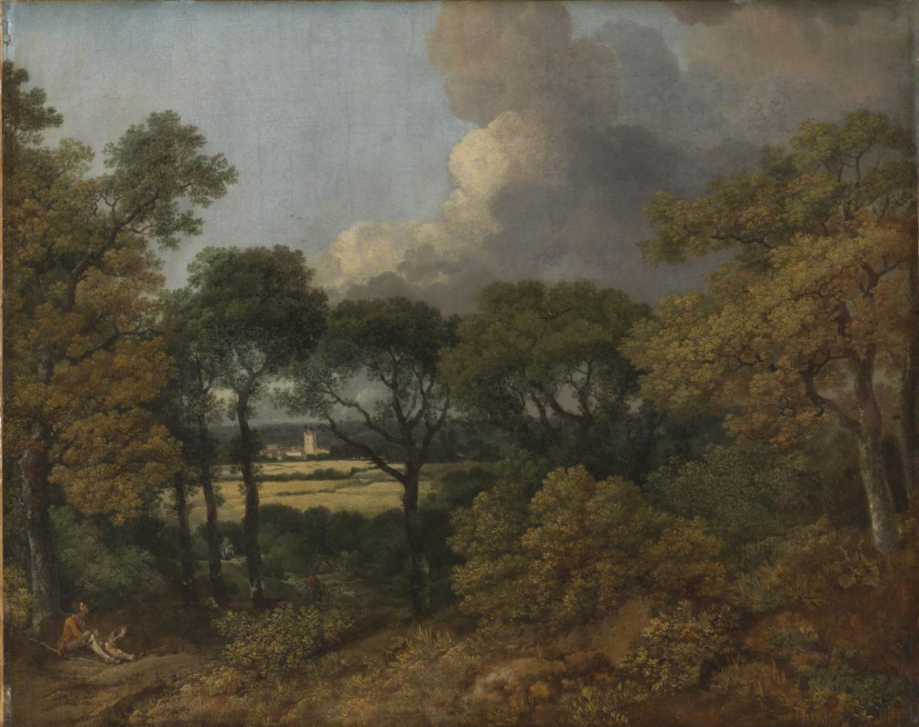 Томас Гейнсборо. Лесной пейзаж с отдыхающим крестьянином