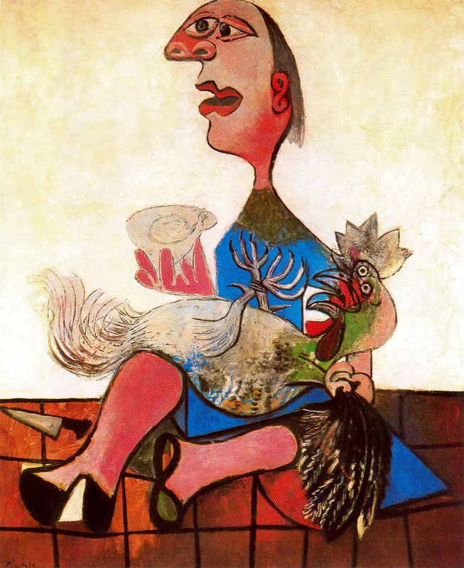 Пабло Пикассо. Женщина с петухом