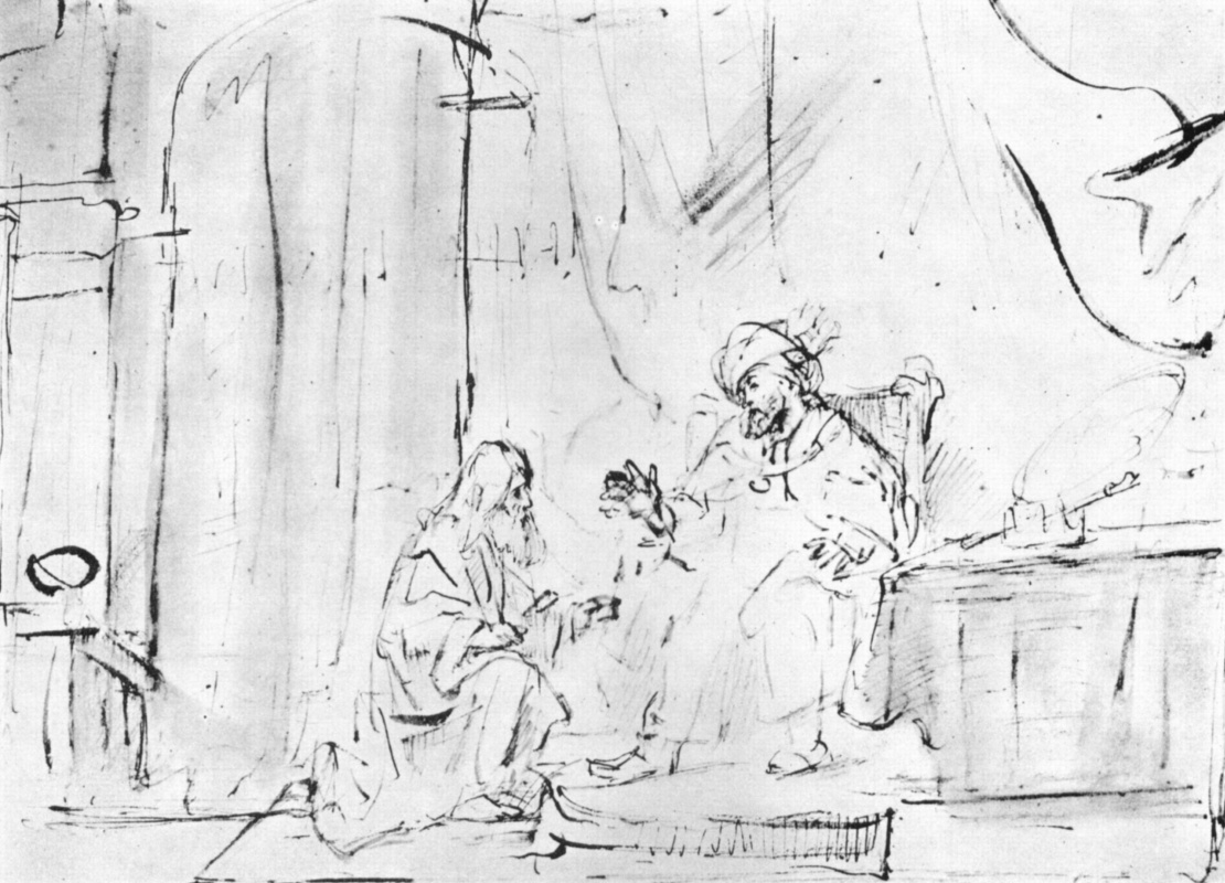 Рембрандт Харменс ван Рейн. Пророк Нафан перед Давидом