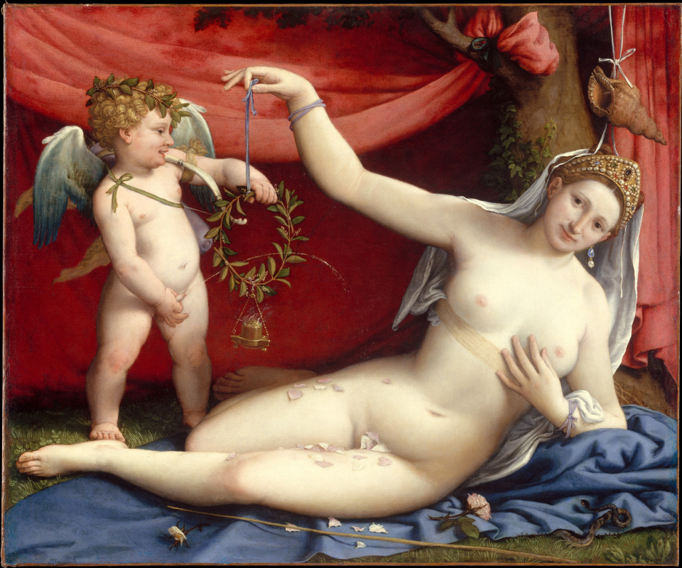 Лоренцо Лотто. Венера и Купидон