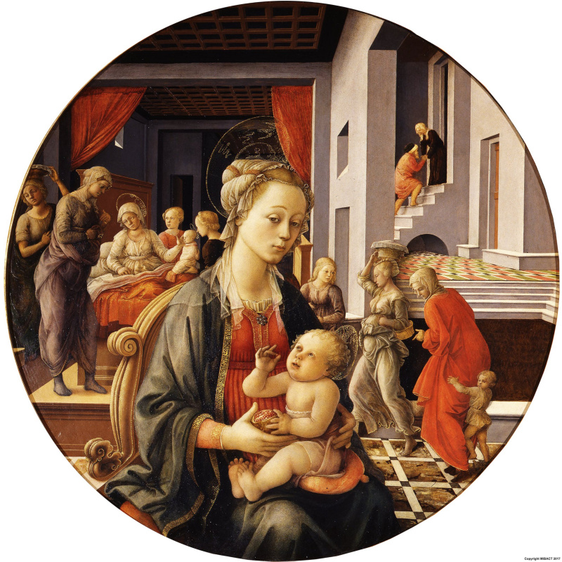 Фра Филиппо Липпи. Мадонна с Младенцем и сцены из жития святой Анны (Мадонна Бартолини)
