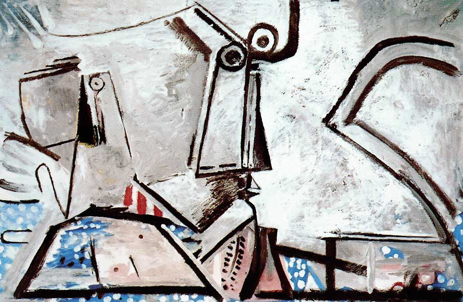 Пабло Пикассо. Лежащая обнаженная и голова