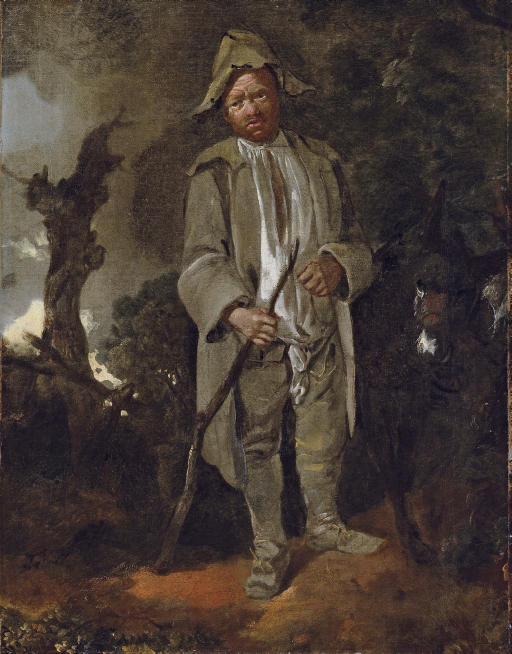 Томас Гейнсборо. Пожилой крестьянин с ослом на фоне пейзажа