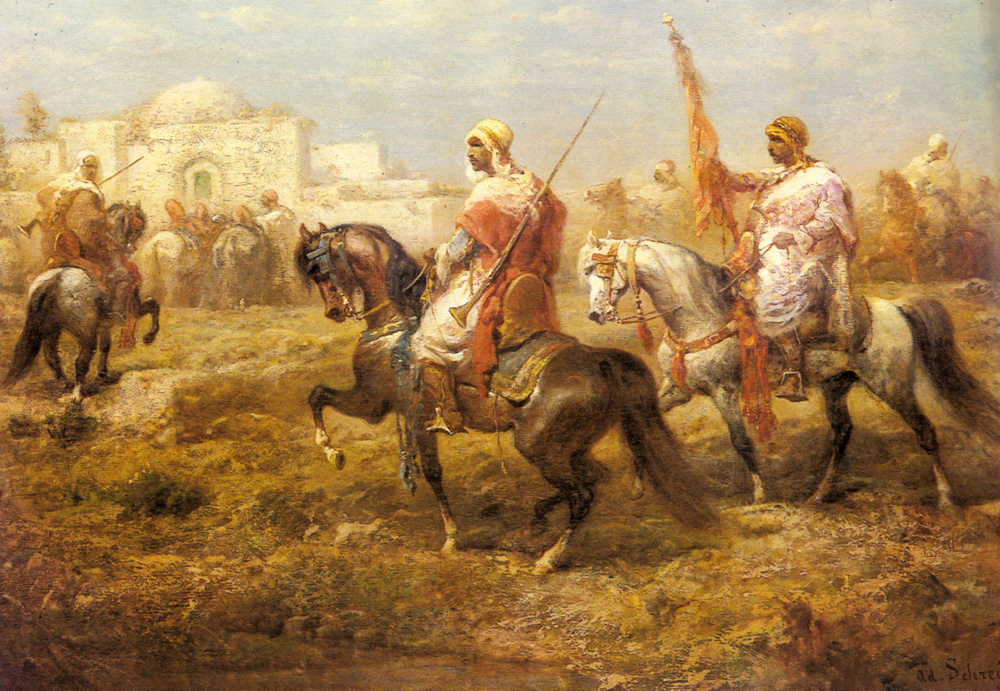 Адольф Шрейер. Арабская кавалерия приближаясь к оазису