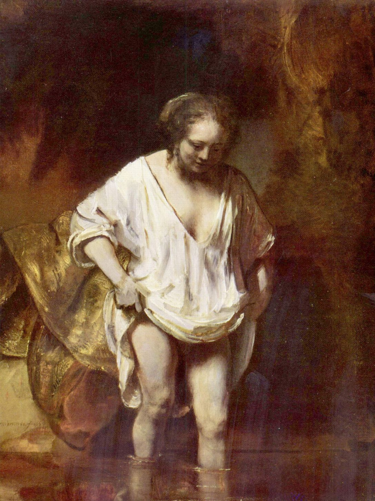 Рембрандт Харменс ван Рейн. Купание, портрет Хендрикье
