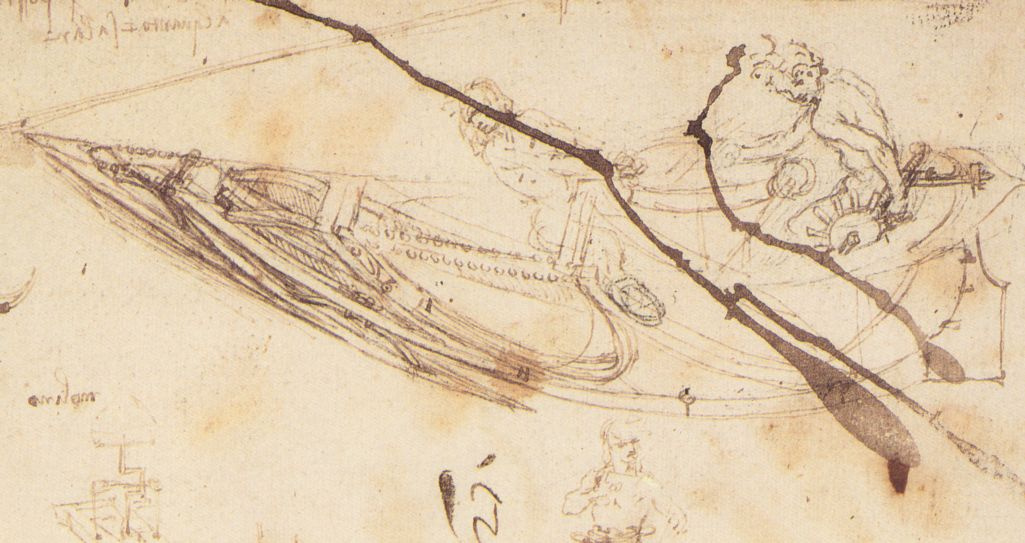 Леонардо да Винчи. Чертеж лодки
