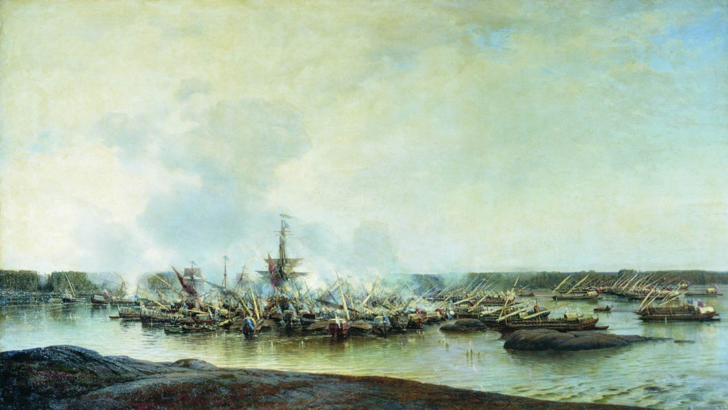 Алексей Петрович Боголюбов. Сражение при Гангуте 27 июля 1714 года