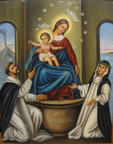 Ядвига Сенько. Дева Мария Святого Розария - икона католическая (холст,масло)