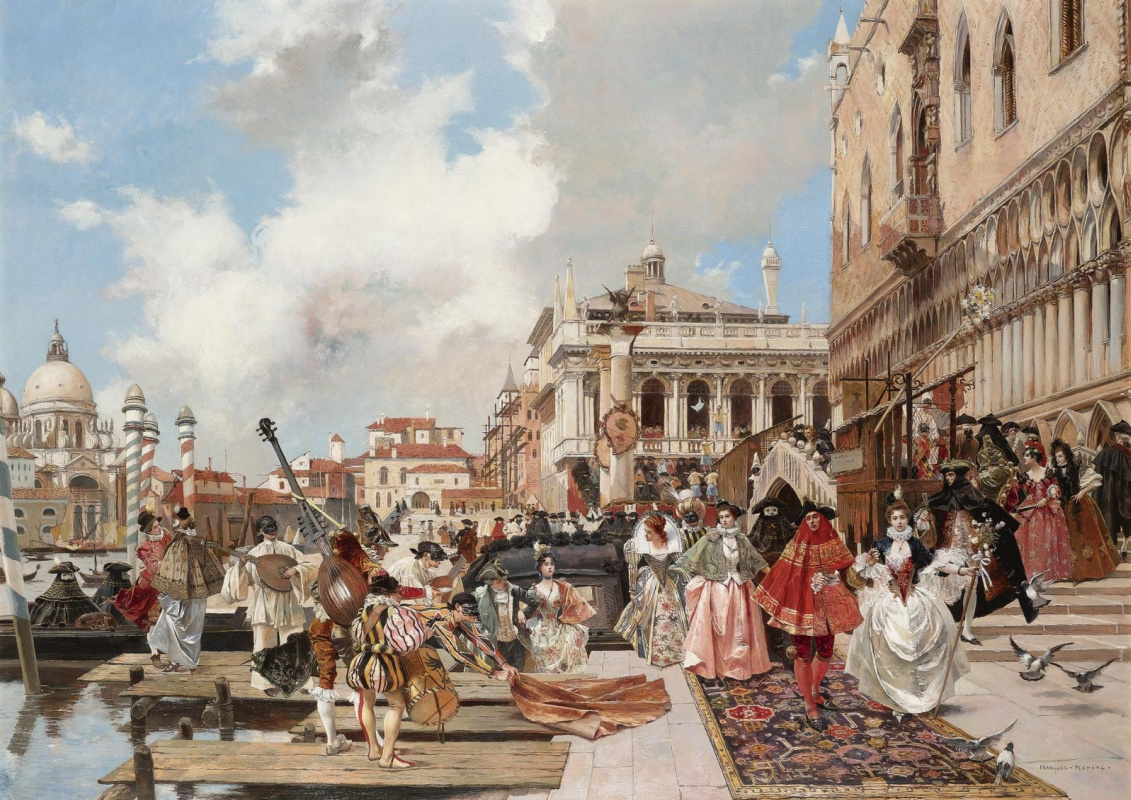 Франсуа Фламенг. Карнавал в Венеции.