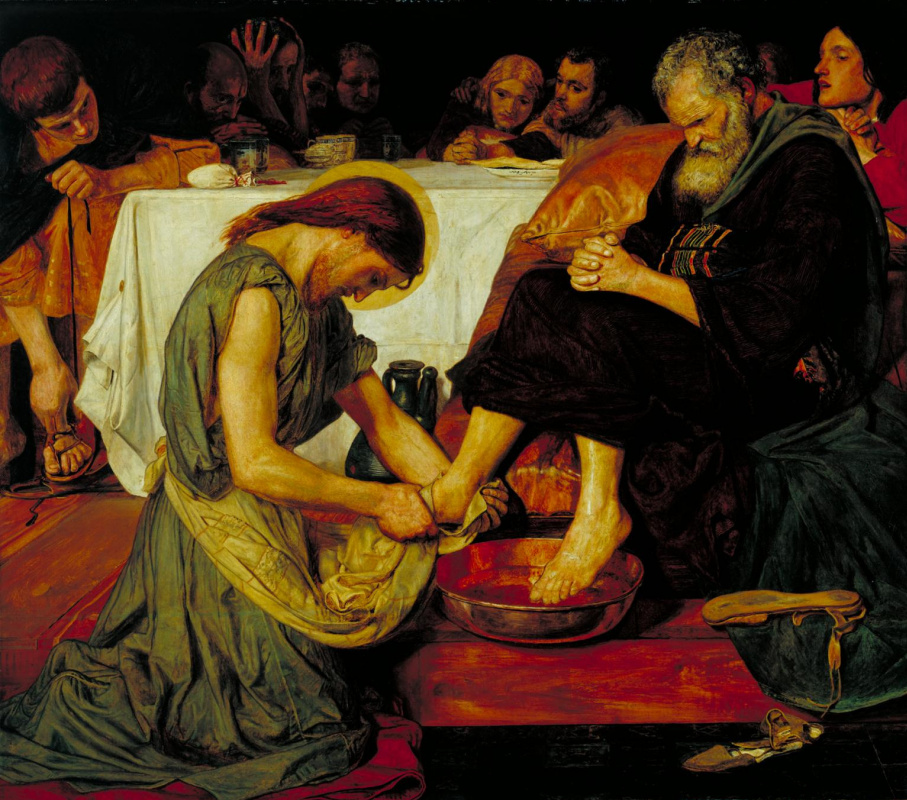 Иисус омывает ноги Петру