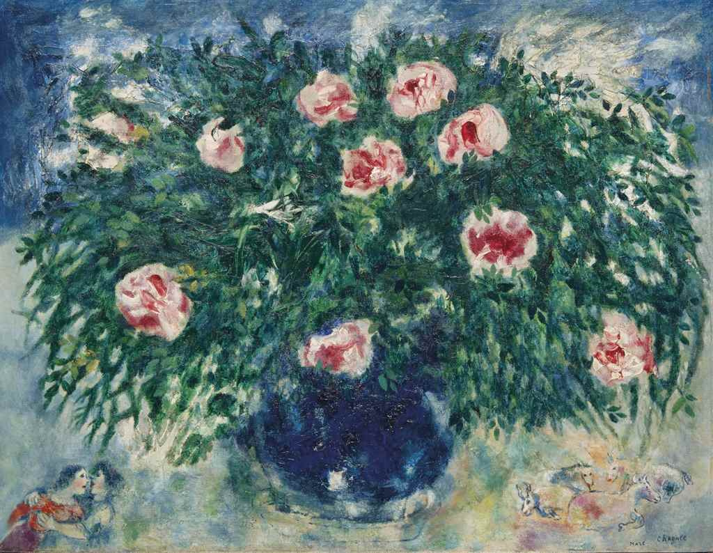 Марк Захарович Шагал. Ваза с розами