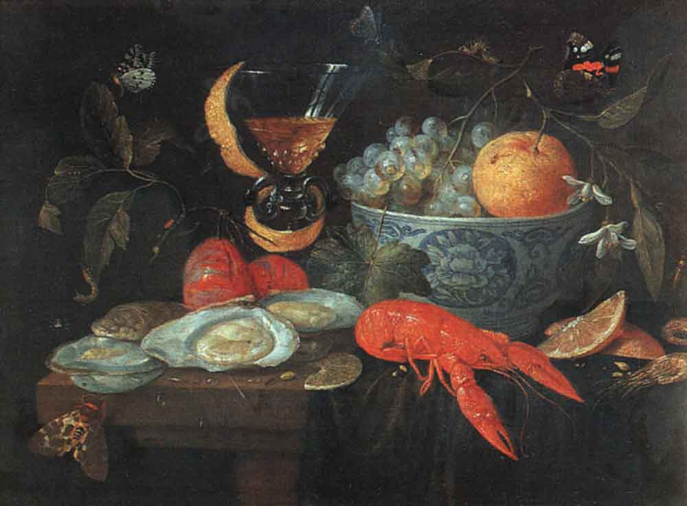 Ян ван Кессель Старший. Натюрморт с фруктами и моллюсками