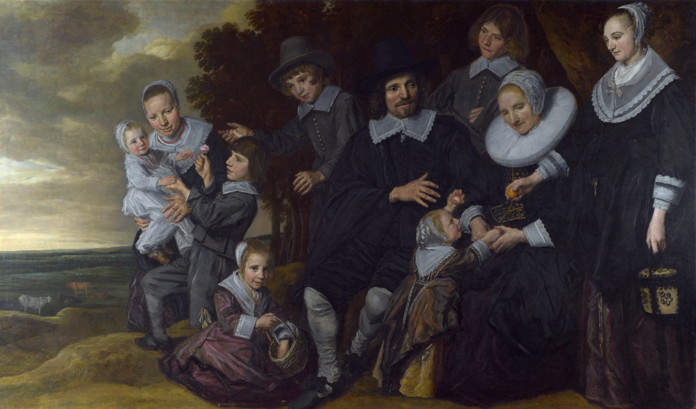 Франс Хальс. Семейный групповой портрет на фоне пейзажа
