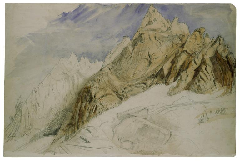 Вид на Эгюий-дю-План, гора Эгюий-дю-Миди, Верхняя Савойя, Западные Альпы