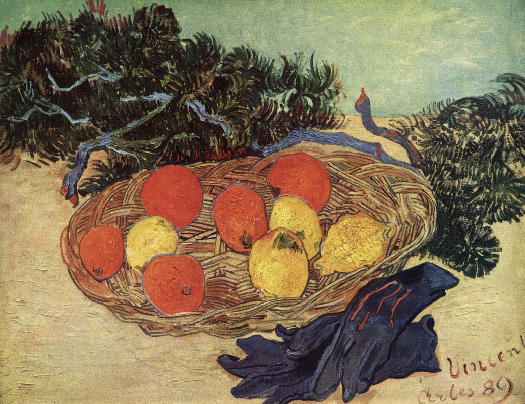Винсент Ван Гог. Натюрморт с апельсинами, лимонами и голубыми перчатками