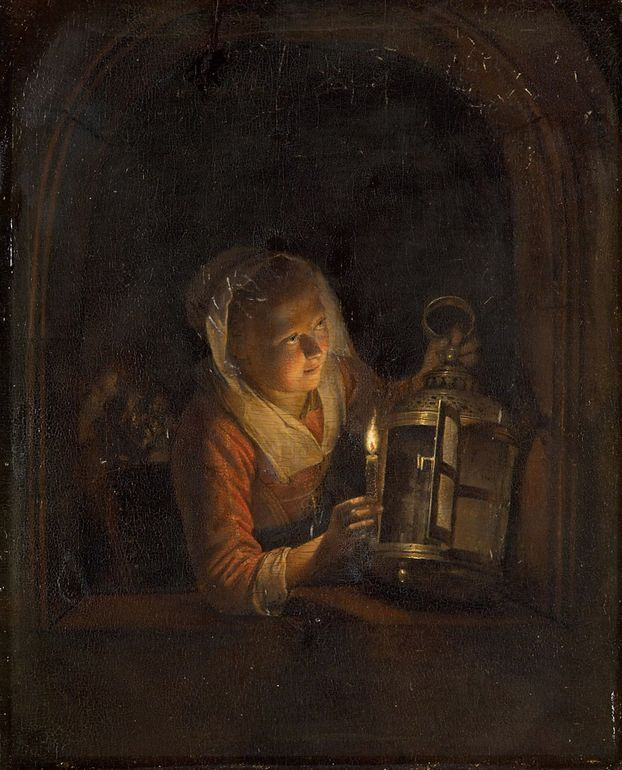 Геррит (Герард) Доу. Девушка с фонарём в окне