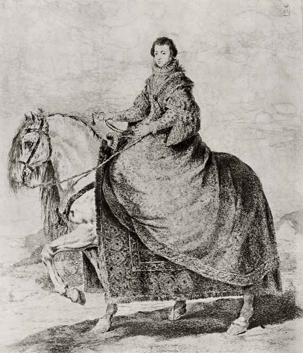 Франсиско Гойя. Конный портрет королевы Изабеллы Бурбонской, с Веласкеса