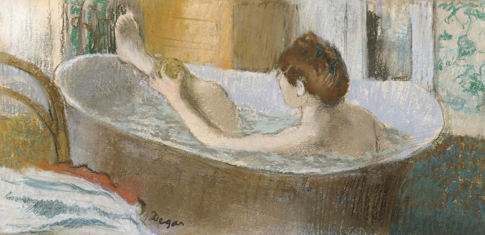 Эдгар Дега. Женщина в ванной, моющая ноги