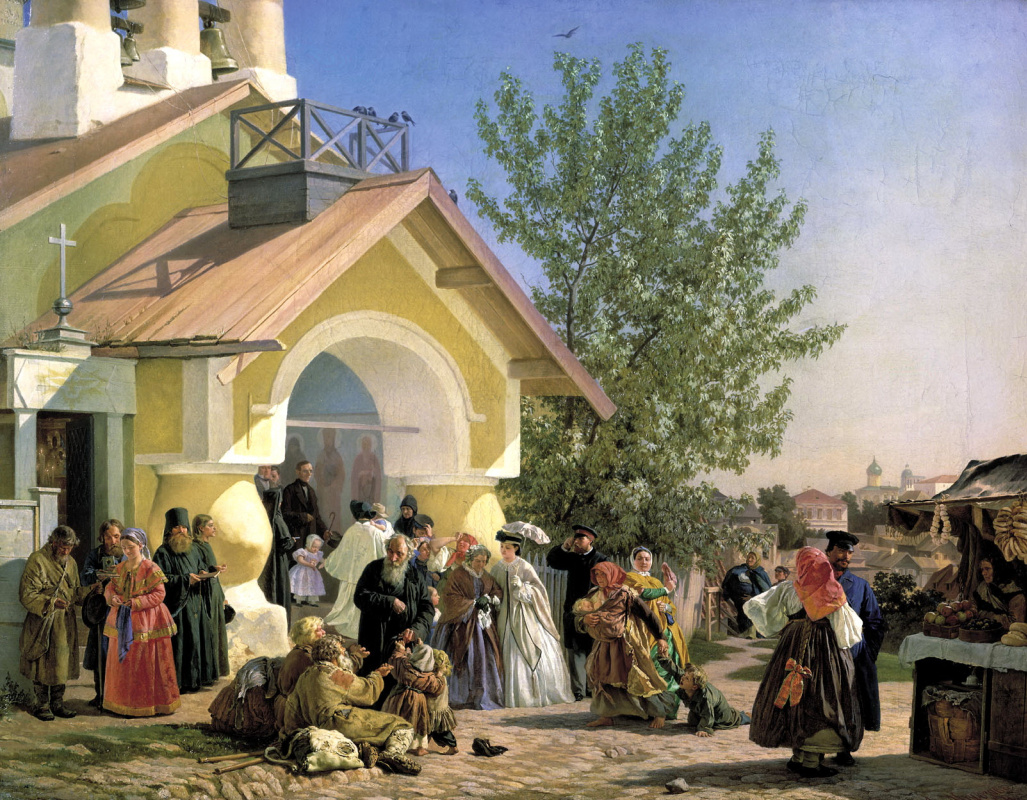 Александр Иванович Морозов. Выход из церкви в Пскове