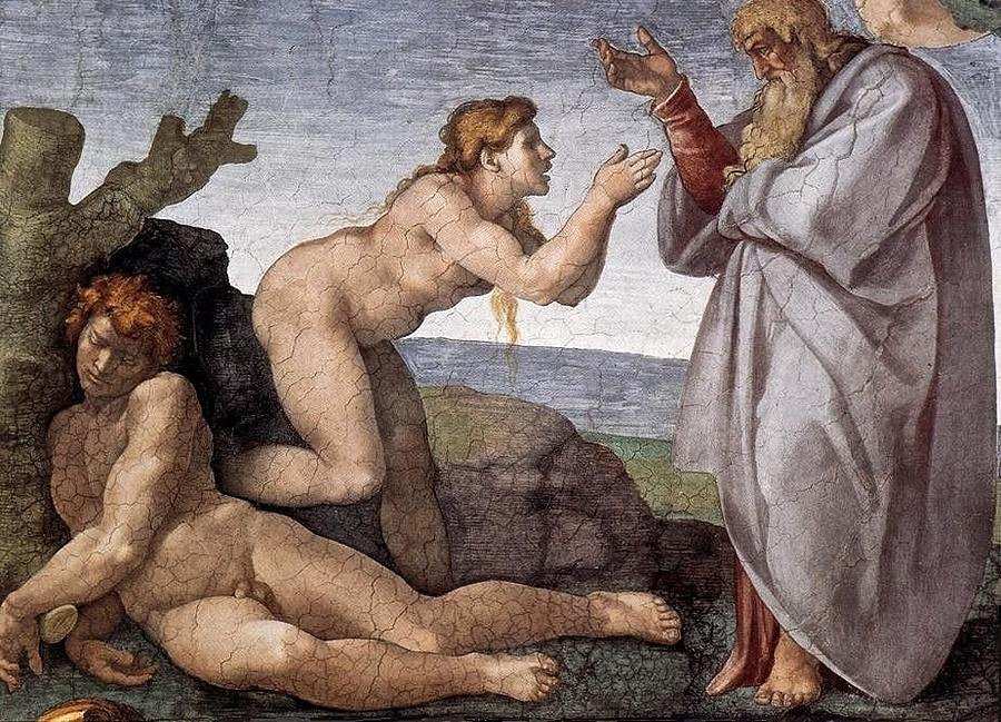 Микеланджело Буонарроти. Сотворение Евы. Фрагмент