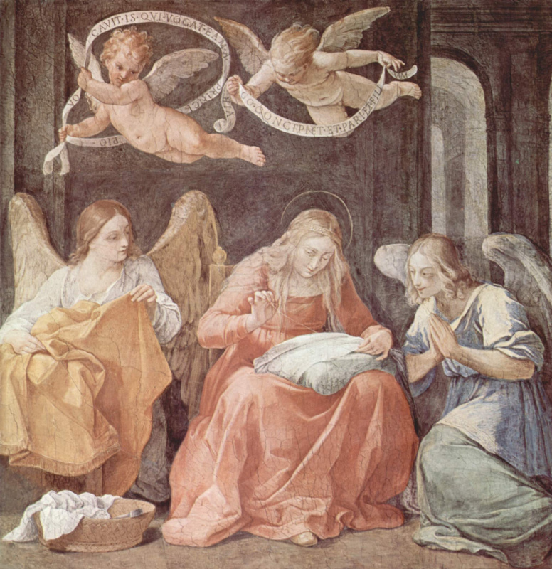Гвидо Рени. Вышивающая Мария и ангелы